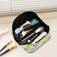 thumbnail image 2 of FORMRS Makeup Bag Travel Cosmetic Organizer for Women Fold Flat Zipper Pouch with Handle, Yellow Mountains, 2 of 8