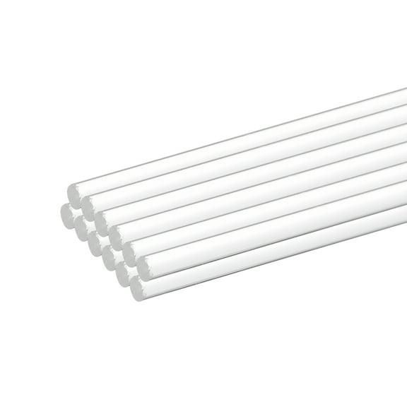 Uxcell 12pcs Acrylic Round Rods 1/8 " x 12" Clear Acrylic Dowel Rods Sticks Plastic Sticks Strip for DIY Crafts Lighting Gardening Decorations - 2mm x 300mm