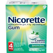 Nicorette Nicotine Gum to Quit Smoking, 4 mg, Spearmint Flavored Stop Smoking Aid, 160 Count