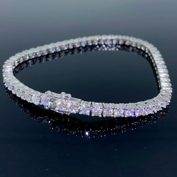 3mm 9.50Ct Round Cut Lab Created Diamond 7'' Beautiful Tennis Bracelet 14K White Gold Plated