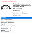 thumbnail image 2 of Front Left Upper Control Arm and Ball Joint Assembly - Compatible with 2003 - 2004 Mercury Marauder - Moog, 2 of 2
