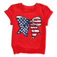 thumbnail image 2 of EnJoCho Boys Girls 4th of July Shirt Cotton Kid Red White and Blue USA American Flag Shirts Comfortable Patriotic Top Printed T-Shirt 4th of July Kids Star Print T-Shirt, 2 of 8