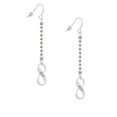 thumbnail image 2 of Delight Jewelry Silvertone Run Infinity Sign - Silver-tone Long Sparkle Dangle French Earrings, 2 of 4
