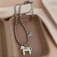 thumbnail image 3 of Oasiva Stylish Running Horse Charm Necklace Lightweight Alloy Material Fashion Accessory For Occasions, 3 of 20