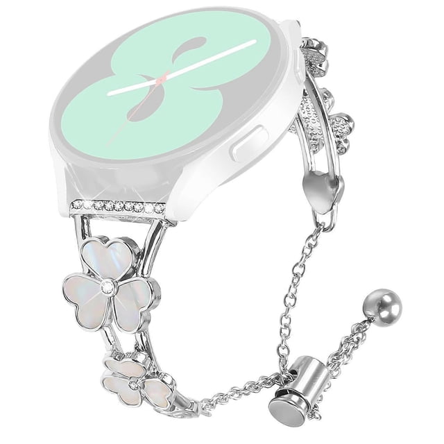 Metal Strap for Garmin Vivoactive 3 3 Music Watchband Heart Clover Decor Silver Zinc Alloy