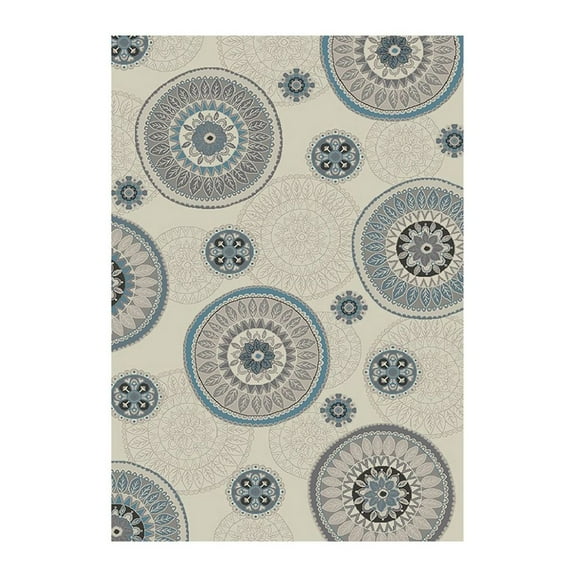 HomeRoots 552152 5 x 8 ft. Ivory & Grey Geometric Rectangle Area Rug
