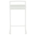 thumbnail image 6 of Fuji Contemporary Stackable Counter Stool in White with White Velvet Cushion by LumiSource - Set of 2, 6 of 7