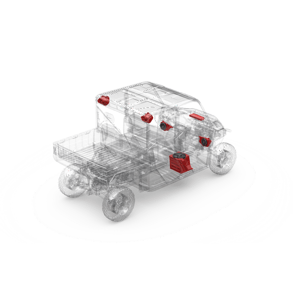 Rockford Fosgate RNGR18RC-STG6 Audio Kit: Ride Command Interface, 1500-Watt Amp, M2 Color Optix Multicolor LED Lighted Front, Rear Speakers & Subwoofer for Select Polaris Ranger Models (2018 - 2022)