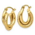 thumbnail image 2 of Primal Gold 14 Karat Yellow Gold Twisted Double Hoop Earrings, 2 of 5