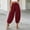 Red, variant on Olyvenn Women's Pleated Harem Pants, Elastic Waist, Loose Cuffed Casual Balloon Trousers with Pockets Black M