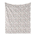 thumbnail image 1 of Easter Soft Flannel Fleece Throw Blanket, Childish Baby Rabbits with Flowers and Hearts Spring Bunnies, Cozy Plush for Indoor and Outdoor Use, 60" x 80", Pale Peach Multicolor, by Ambesonne, 1 of 5