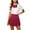 Red, variant on Dursoulink Women's High Waist A-Line Pleated Skirt with Detachable Bow for School Uniform and Casual Outings, Sizes XS-4XL