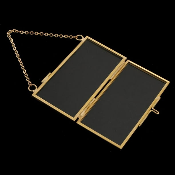 Metal Chain Hanging Glass Double Sided Photo Picture Frame Wall Display