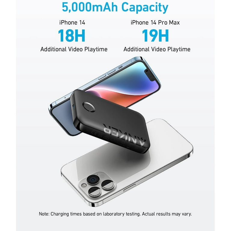 Anker Magnetic Battery (MagGo), 5,000 mAh Foldable Magnetic Wireless  Portable Charger and USB-C for iPhone 15/15 Plus/15 Pro/15 Pro Max, iPhone  14/13