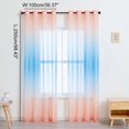 thumbnail image 3 of 2 Panels Sheer Grommet Window Curtain Panels for Bedroom & Living Room Decoration - 39" W x 98" L, Orange-Blue-Orange, 3 of 7