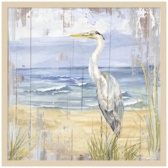 Amanti Art Birds of the Coast Rustic II Wood Framed Wall Art Print