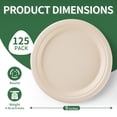thumbnail image 7 of GPED 9 Inch Compostable Paper Plates, 125-Pack Heavy Duty Disposable Plates, Eco-Friendly Biodegradable Sugarcane Bagasse, Natural Unbleached Brown, Perfect Dinner Paper Plate For Party, 7 of 7