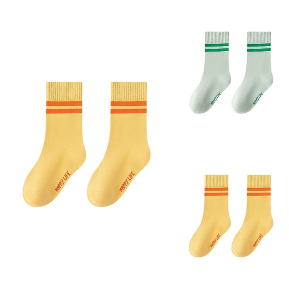 Kids Socks Bulk Pack, 15 Pairs Soft Mid Calf Breathable Seamless Crew Socks for Toddlers and Kids 1-13 Years Boys Girls Everyday Wear