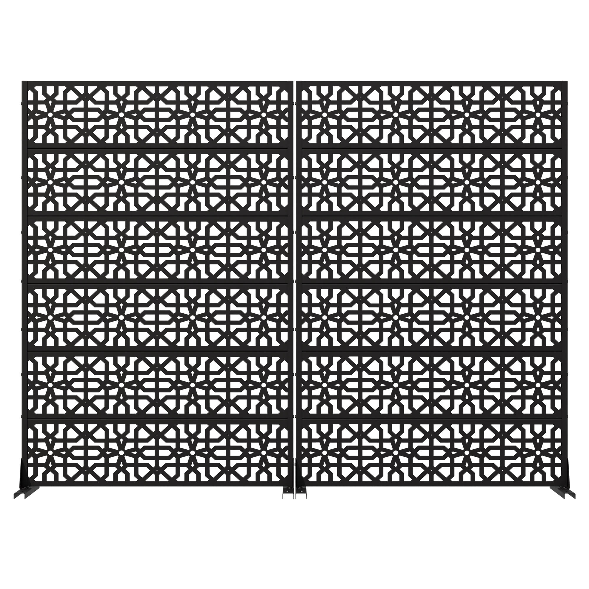 MAYEERTY 72*47in Outdoor Privacy Screen, Sleek Modern Metal Privacy Fence, Pool Privacy Panel for Patio, Balcony, Garden