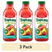 (3 pack) Tropicana Refreshers Fruit Punch Juice Drink, with Real Fruit Juice, 46 fl oz Bottle