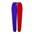 thumbnail image 4 of Red Woman Pants Clearance Fashion Loose Breathable Colorblocking Casual Pants Side Pockets Leg Opening Drawstring Seasonal Ladies Casual Pants Womens Trousers Size L, 4 of 4