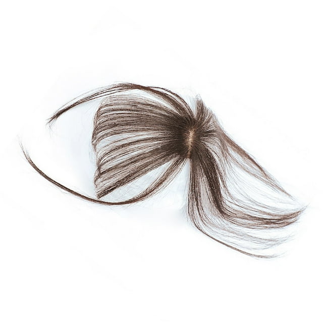 Air Bangs 3D Invisible Fibre Propre Cheveux Topper Extensions de Cheveux Traceless avec Temples Coffre-Fort Faux Frange Coiffure Accessoires pour Mariage Porter Tous les Jours N ° 4