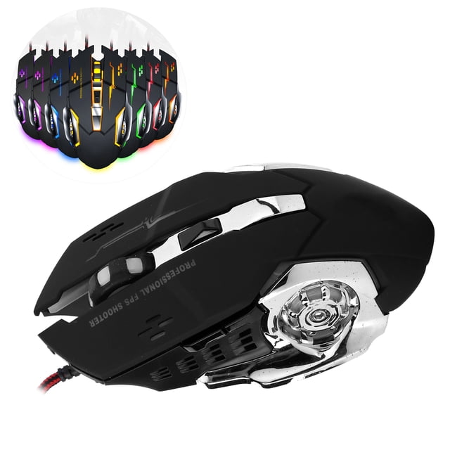 3200 DPI Gaming Mouse, 7-Color Cyclic Breathing Computer Accessories E-Sport Mouse, For Playing Games