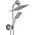 thumbnail image 3 of Pressure Rain Shower Head  with Double Extension Arm   Rainfall Shower Head with Handheld Spray  Height Adjustable Dual Square Showerhead Set  Brushed Nickel, 3 of 3