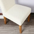 thumbnail image 2 of Graflsoa Thickened Universal Stretch Chair Cover with Diamond Pattern for Dining Chairs - White - 1 Pack, Suitable for Home Use, Fits Backrest Height 45-60cm and Seat Dimensions 40-50cm., 2 of 6