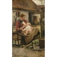 thumbnail image 2 of Ferdinand Willaert 15x24 Black Ornate Framed Double Matted Museum Art Print Titled: The Young Mother, 2 of 5