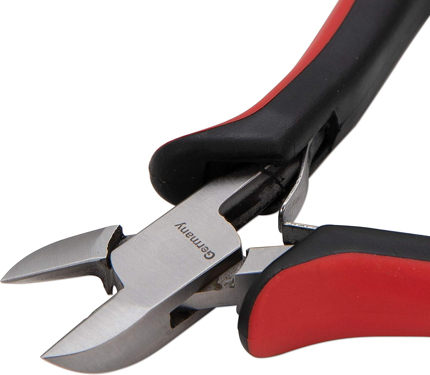 The Beadsmith Platinum Series German Flush Cutter, 4.75 inches (120mm) with Polished Steel Head, red and Black Ergonomic Comfort Grip Handle and Double-Leaf Spring, Tool for Jewelry Making
