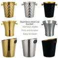 thumbnail image 4 of Cubo de hielo de acero inoxidable con forma de asta para bar, vino tinto, champán, cubo de hielo con forma de oreja de ciervo dorada, cubo de champán con punta de martillo, vino de hielo moderno, 4 of 4