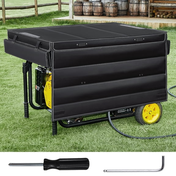 Generator Covers While Running, 100% Waterproof Heavy Duty Tarps Generator Tent, Portable Outdoor Generator Enclosure for Most 4000w~13000w Generators, Black