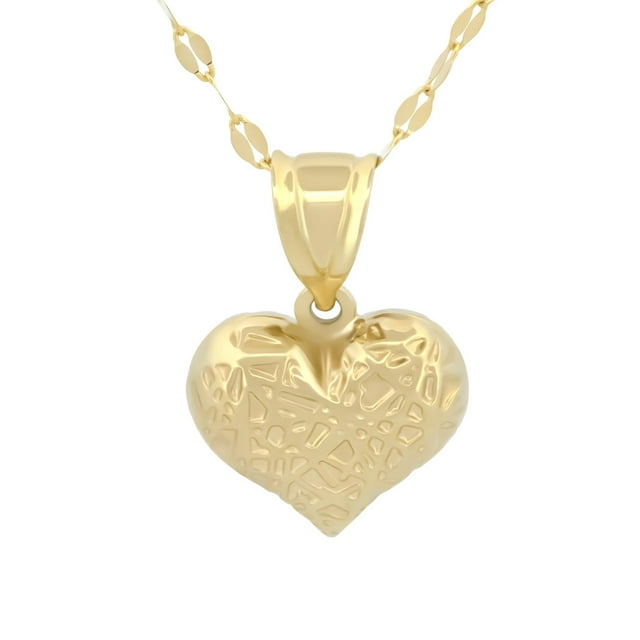 Cadena y Dije Corazón Lineas Oro Amarillo 10k