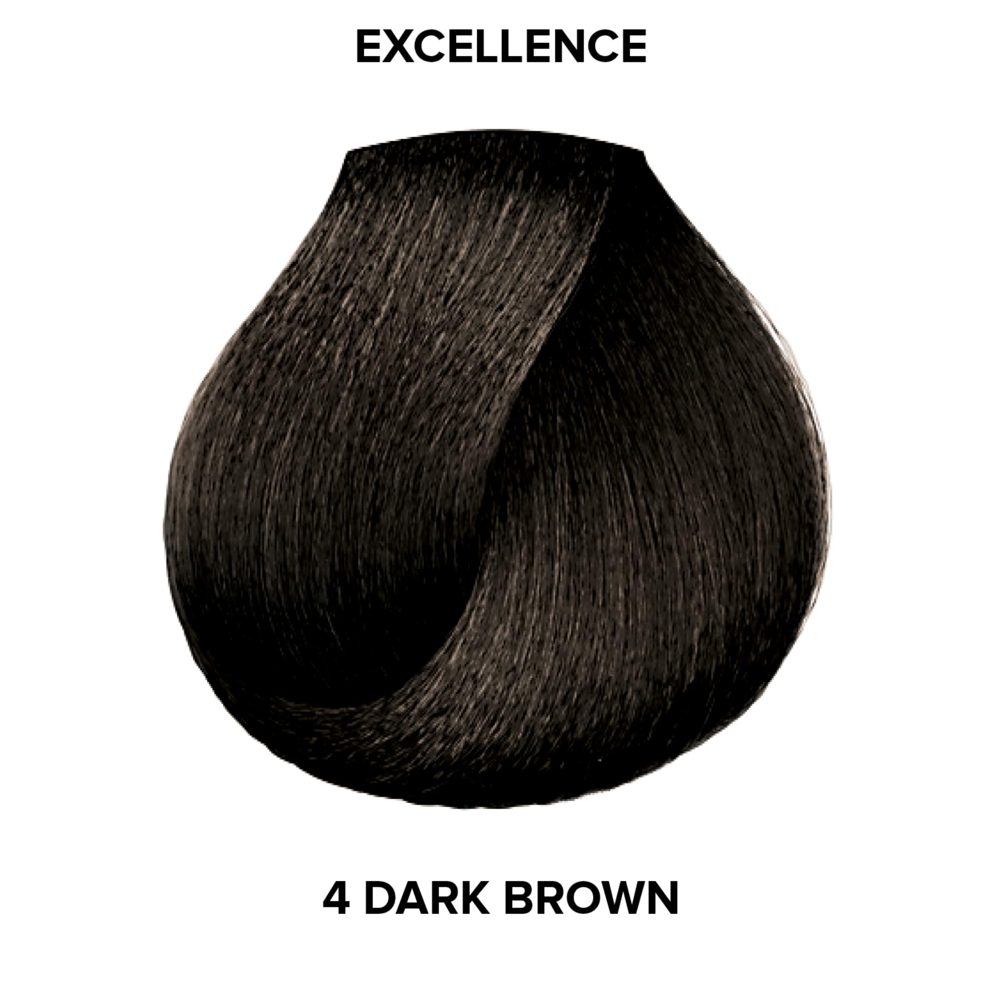 L'Oreal Excellence Creme Gray Coverage Permanent Hair Color, Dark Brown [4] 1.74 oz