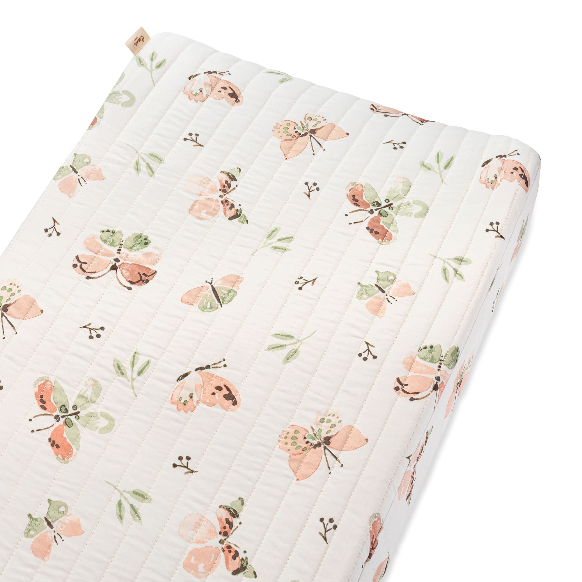 Crane Baby Changing Pad Cover, 100% Cotton Sateen Exterior Change Pad Cover, Butterfly, 16" x 32", Fitted Changing Pad Covers, Changing Table Pad Cover For Nursery, Baby Registry or Shower Gift