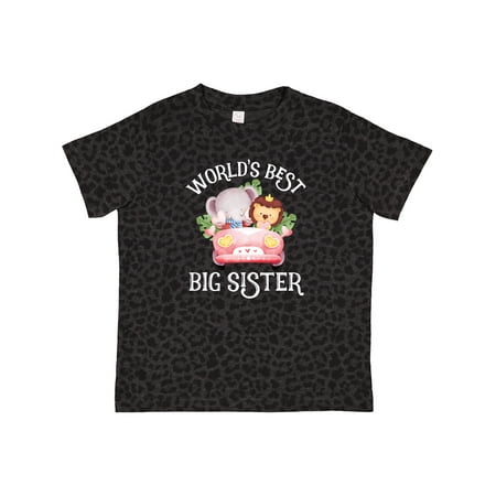 

Inktastic World s Best Big Sister - Lion and Elephant Gift Toddler Toddler Girl T-Shirt