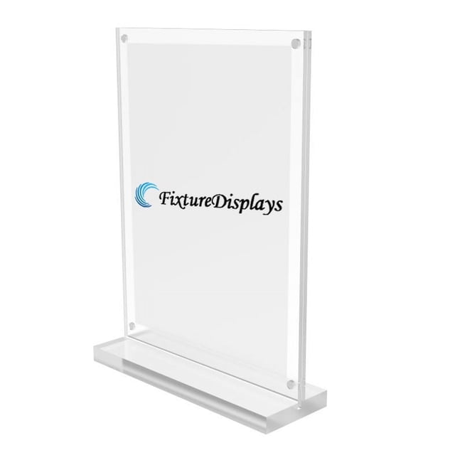 FixtureDisplays® 5X7" Clear Acrylic Picture Frame Magnetic Sign Holder Menu Holder 5.99x8.29x2" 19036