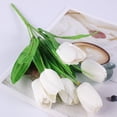 thumbnail image 3 of Hvmvliv Artificial Flowers 1Pc Artificial Mini Tulips Silk Flowers Wedding Flower Arrangements Home Decoration Faux Tulip Bouquet Lifelike Spring Centerpiece Decor White, 3 of 9