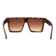 thumbnail image 2 of Mobster Flat Top Shield Horn Rimless Plastic Sunglasses Tortoise Brown, 2 of 4