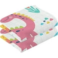 thumbnail image 2 of GZHJMY Cute Dinosaurs Plam Tree Floral Cotton Towels Set 2 Pcs Absorbent Hand Towel Face Towels Kitchen Towels Bath Towels for Bathroom Laundry Room Kitchen 16 x 28 Inches, 2 of 7