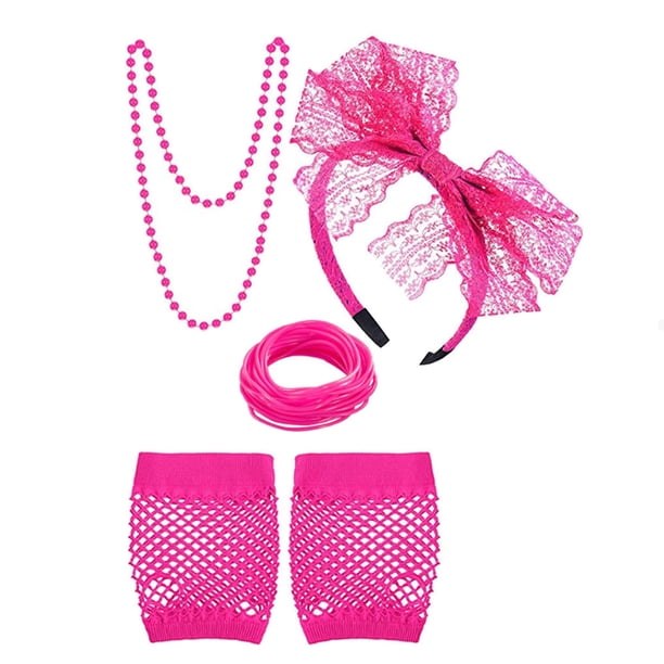 Advancent 1 Juego de disfraces individuales de los años 80, luminosa, accesorios de Cosplay, ropa de propósito especial, accesorios de fiesta Kits de decoración para fiestas estilo 1 rosa rojo Advancent HA060875-01