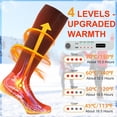 thumbnail image 5 of Heated Socks 7500mAh/5V | 2 X Heating Wires | Max. 16.5H, Rechargeable Electric Socks for Men Women 4 Temperature Settings, Machine Washable Warming Socks, Warmer for Whole Soles, 5 of 10
