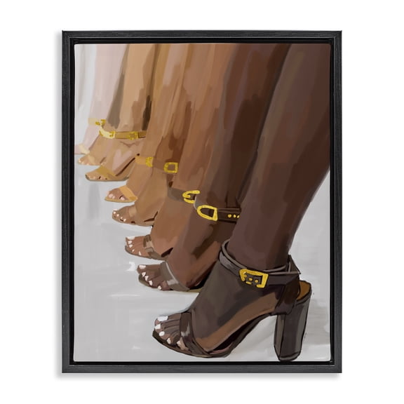 Stupell Industries Contemporary Fashion Girls Heels Black Floating Frame Canvas Art, 17 x 21, by Amelia Noyes