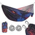 thumbnail image 2 of Wobogo Lion Face with Glowing Eyes Camping Hammocks 330 lb Capacity with Tree Straps and Hanging Pockets for Outside Hiking Beach Backpack Travel, 2 of 8