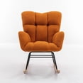 thumbnail image 4 of Noble House Takala 31" Teddy Fabric Rocking Glider Nursery Chair, Upholstered Accent Armchair for Living Room, Caramel, 4 of 13