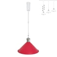 thumbnail image 1 of FSLiving Adjustable Height Track Pendnat Light H-Type Macaron Retractable Track Spotlight with Telescoping Rod Adjustable Gimbaled Lamp-Post Halo Track DIY Cover Lamp, Red - 1 Light, 1 of 7