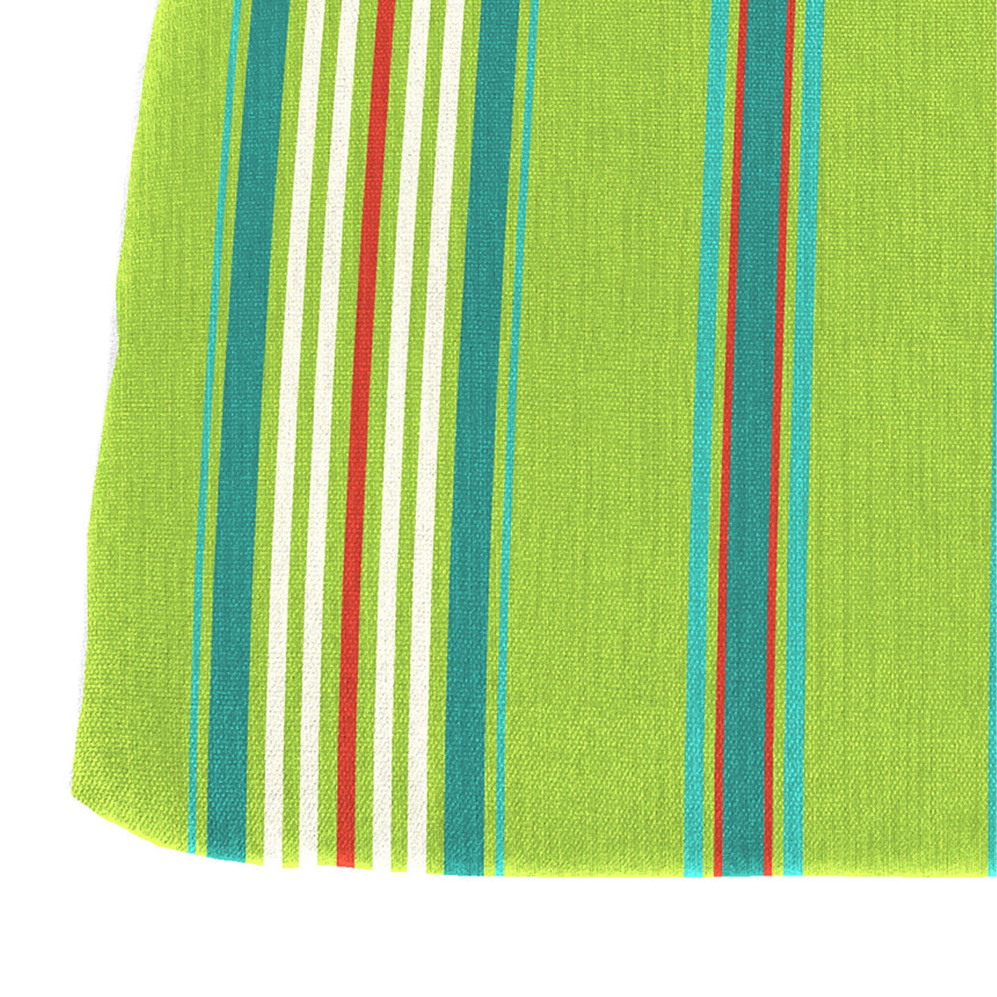 Jordan Manufacturing 18" x 18.5" Tangier Green Stripe Square Contoured Outdoor Chair Pad Seat Cushion