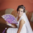 thumbnail image 5 of Unique Bargains 1 Pc Tassel Folding Fan for Masquerade Purple Silk Fabric, 5 of 5