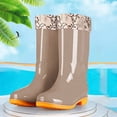 thumbnail image 2 of Taqqpue Women's Rain Boots Plus Size Mid-Calf Fleece Lined Warm Thick Sole Mid Heel Waterproof Boots for Women Size 5-10.5 Non-Slip Waterproof Garden Shoes Outdoor Wet Weather, 2 of 6
